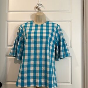 NWT Collyn Raye the Lauren’s top in turquoise gingham XS